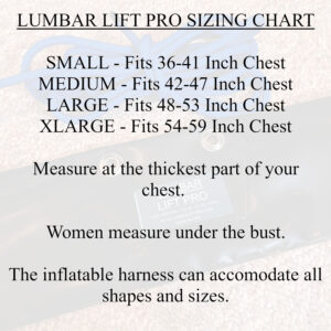 Lumbar Lift Pro Size Chart